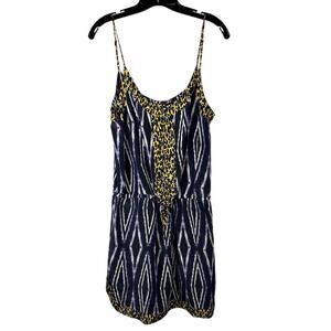 Vix By Paula Hermanny Moorish Print Silk Bliss Tie Mini Dress Women's Large
